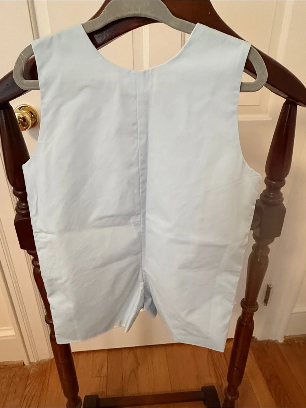 The Beaufort Bonnet Company Light Blue Apple Appliqué One-Piece